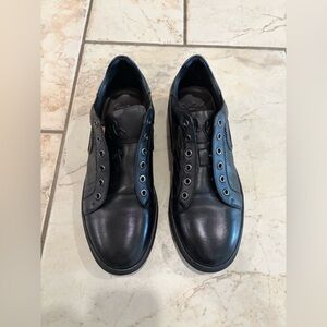 Robert Graham Black Leather Sneakers